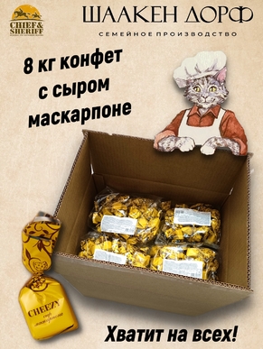 Шоколадные конфеты с сырной начинкой "CHEEZY", SCHAAKEN DORF, 8 кг