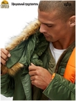 Куртка аляска Alpha Industries Slim Fit N-3B Parka, sage-orange