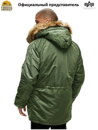 Куртка аляска Alpha Industries Slim Fit N-3B Parka, sage-orange