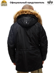 Куртка аляска Alpha Industries Slim Fit N-3B Parka, black-orange