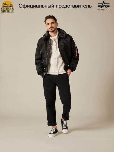 Куртка бомбер Alpha Industries B-15 Flight Jacket, black