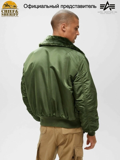 Куртка бомбер Alpha Industries B-15 Flight Jacket, sage (размер: 3xl, российский размер: 56)
