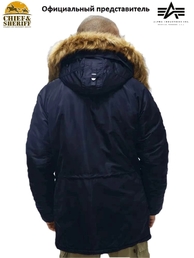 Куртка аляска Alpha Industries Slim Fit N-3B Parka, blue-orange