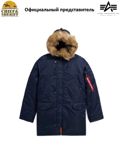 Куртка аляска Alpha Industries Slim Fit N-3B Parka, blue-orange
