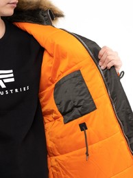 Куртка аляска Alpha Industries Slim Fit N-3B Parka, grey-orange
