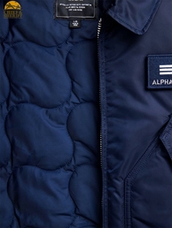 Куртка бомбер Alpha Industries CWU-45P Flight Jacket, синяя, replica blue
