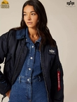 Куртка бомбер Alpha Industries CWU-45P Flight Jacket, синяя, replica blue
