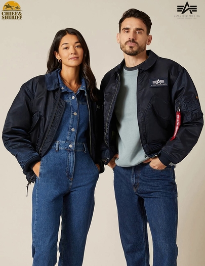 Куртка бомбер Alpha Industries CWU-45P Flight Jacket, синяя, replica blue
