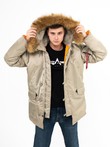 Куртка аляска Alpha Industries slim Fit N-3B Parka, dark khaki-orange