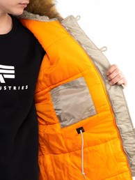 Куртка аляска Alpha Industries slim Fit N-3B Parka, dark khaki-orange