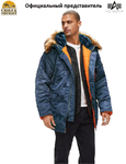 Куртка аляска Alpha Industries Slim Fit N-3B Parka, slate blue-orange