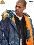 Куртка аляска Alpha Industries Slim Fit N-3B Parka, slate blue-orange