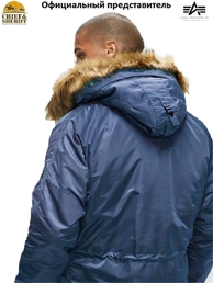 Куртка аляска Alpha Industries Slim Fit N-3B Parka, slate blue-orange