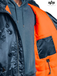 Куртка аляска Alpha Industries Slim Fit N-3B Parka, slate blue-orange