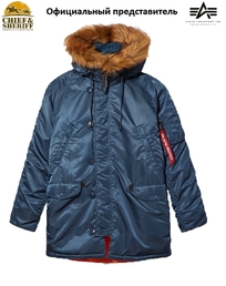 Куртка аляска Alpha Industries Slim Fit N-3B Parka, slate blue-orange