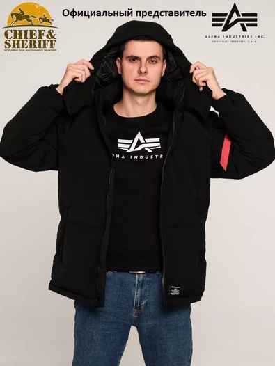 Парка пуховая Alpha Industries Puffer parka, black (размер: 2xl, российский размер: 54)