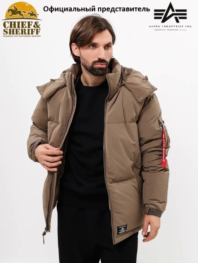 Парка пуховая Alpha Industries Puffer parka, coyote brown