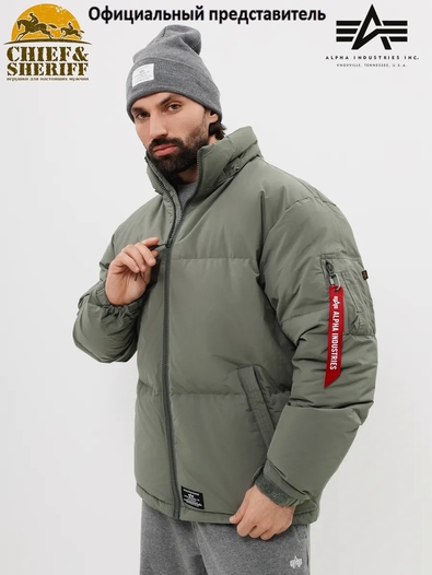 Парка пуховая Alpha Industries Puffer parka, field grey