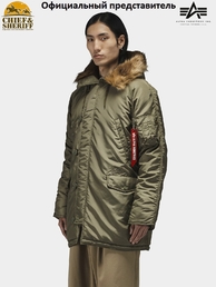 Куртка аляска Alpha Industries N-3B Logo Oxford Parka, green