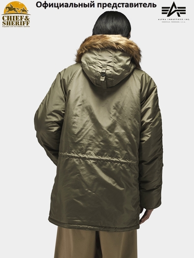 Куртка аляска Alpha Industries N-3B Logo Oxford Parka, green
