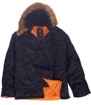 Куртка аляска Alpha Industries N-3B regular, Parka, ink-orange