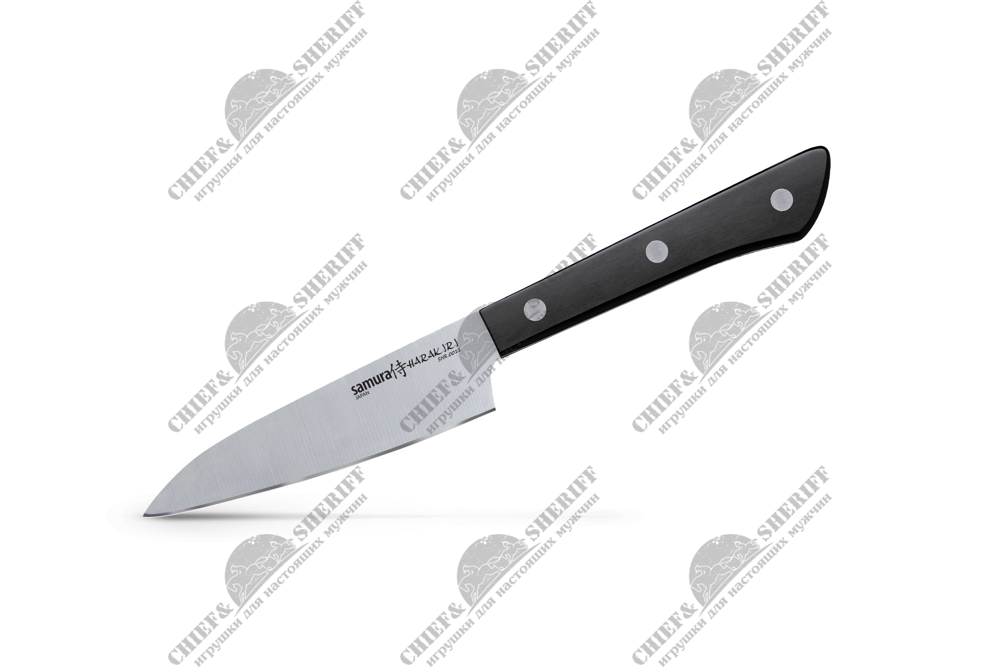 Нож кухонный Samura Harakiri овощной 99 мм, коррозионно-стойкая сталь , ABS пластик, SHR-0011B