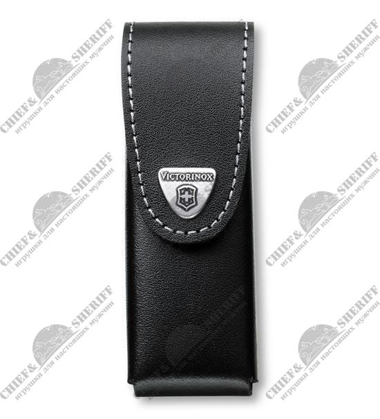 Чехол Victorinox Leather Belt Pouch, черный, с застежкой на липучке, 4.0524.3