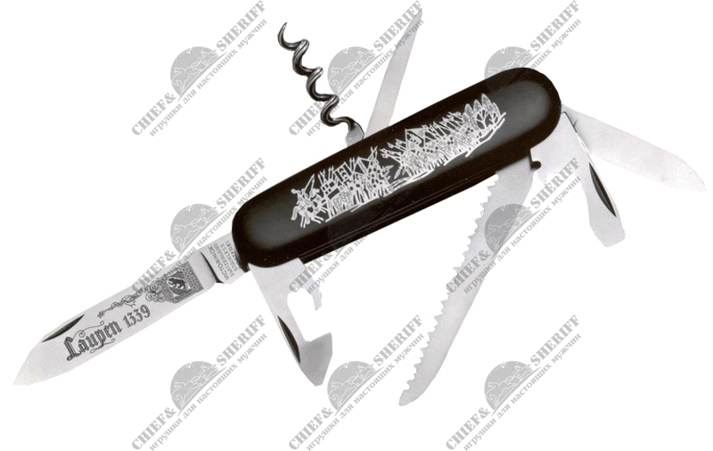Нож перочинный Victorinox Laupen, коллекционный, 91 мм, 13 функций, черный, 1.1984.1