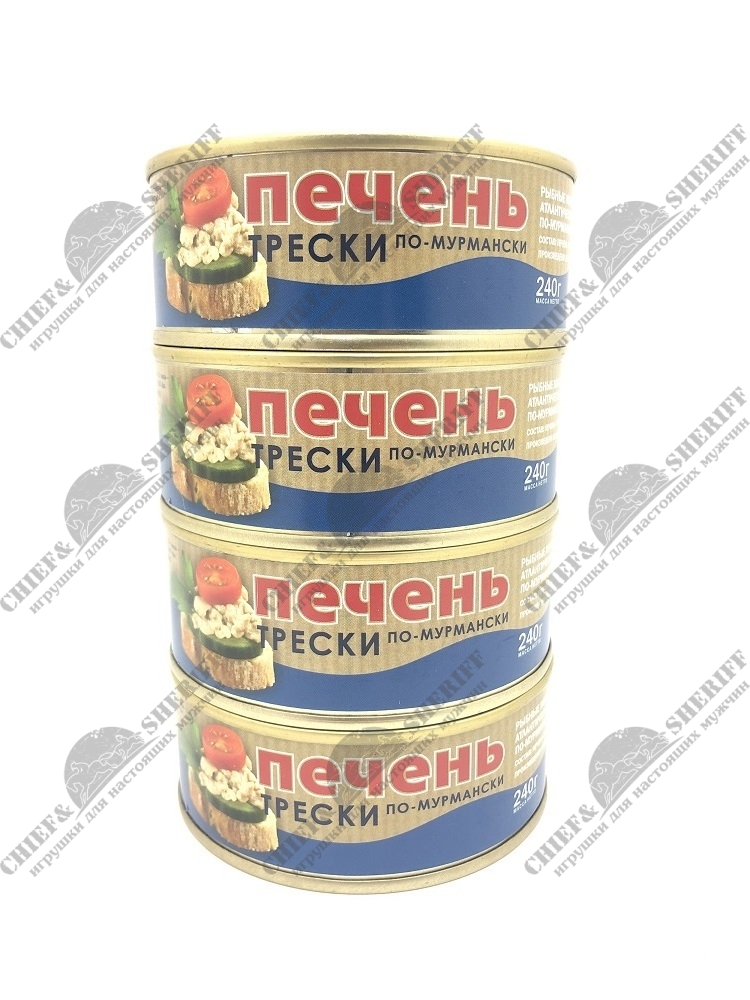 Печень трески по-мурмански, БОСКО-МОРЕПРОДУКТ, 4 X 240 гр