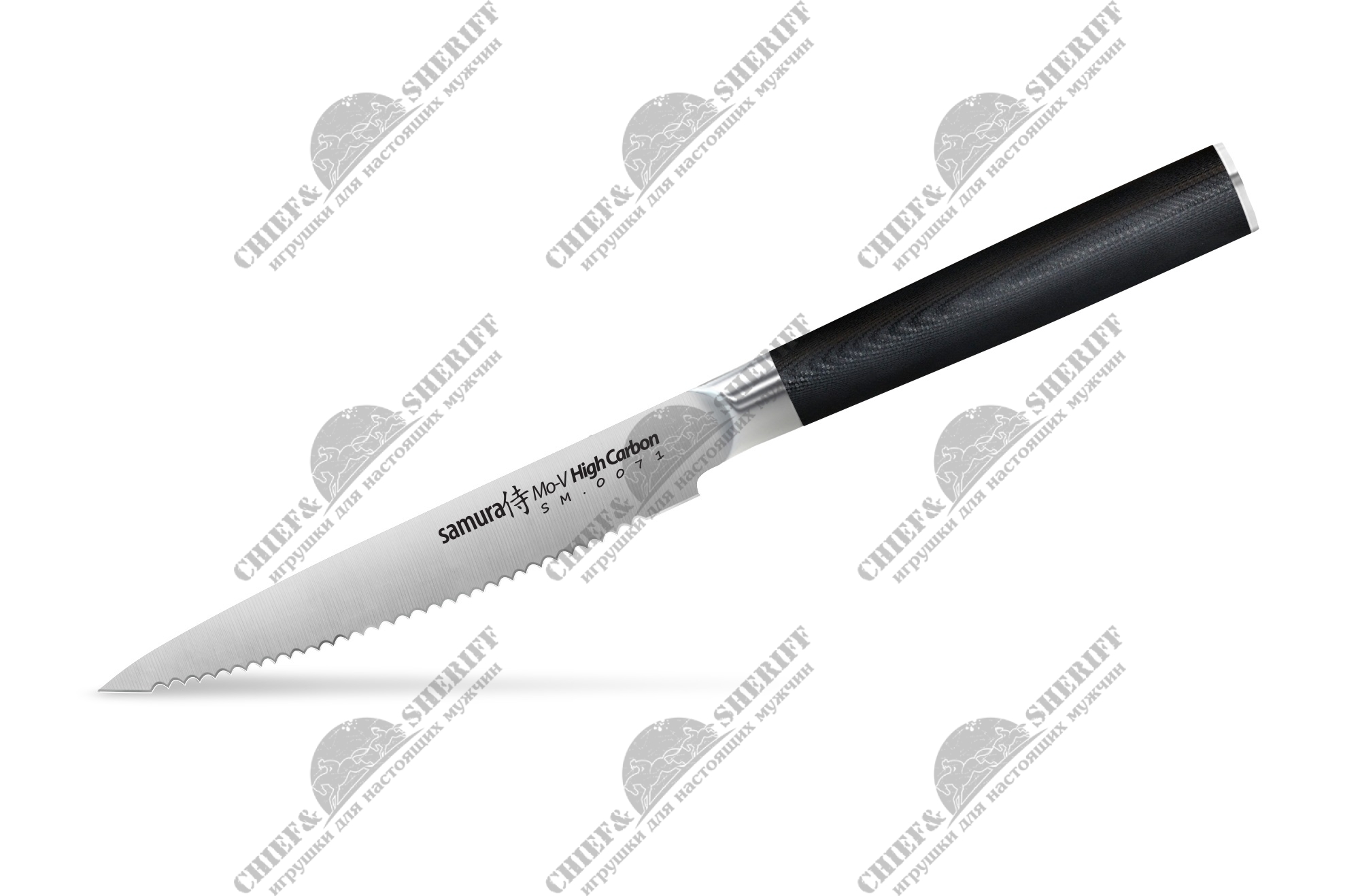 Нож кухонный Samura Mo-V для томатов 120 мм, G-10, SM-0071/16