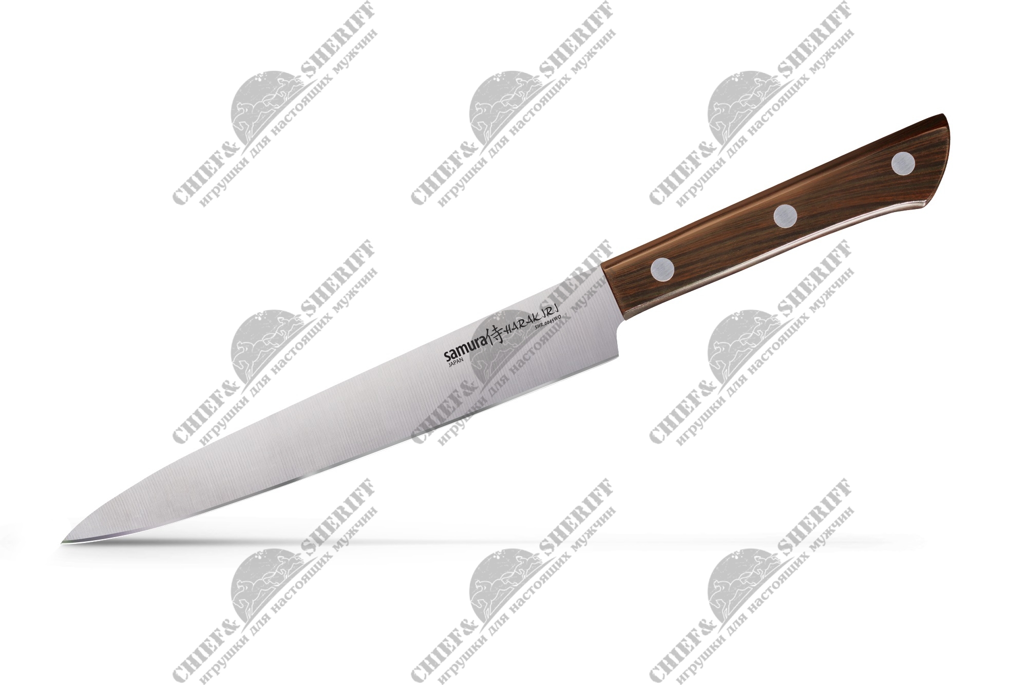 Нож кухонный Samura Harakiri, для нарезки 196 мм, AUS-8, ABS пластик, SHR-0045WO