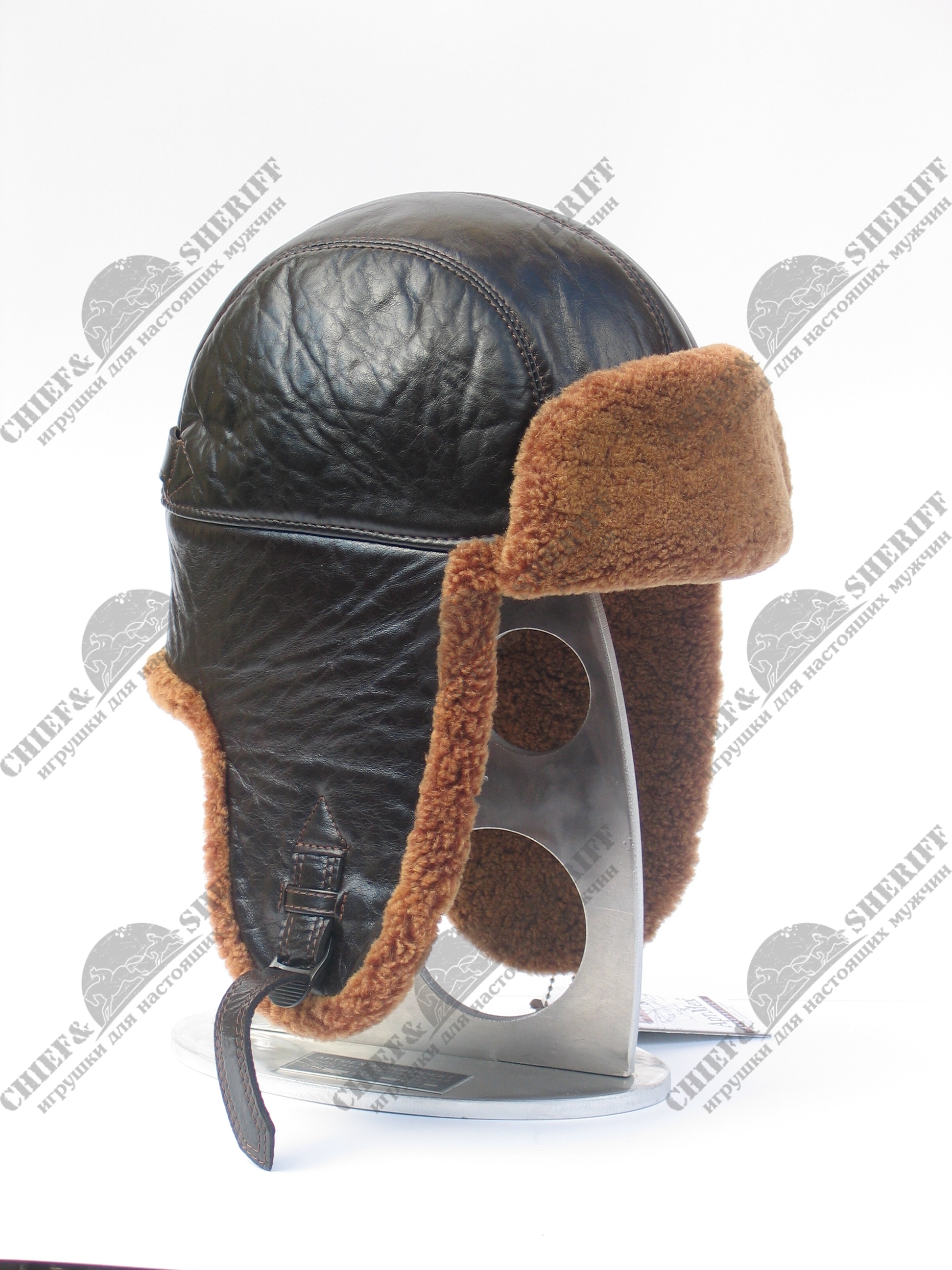 Ушанка мягкая АртМех, реглан, овчина, цвет черный, 7066.1