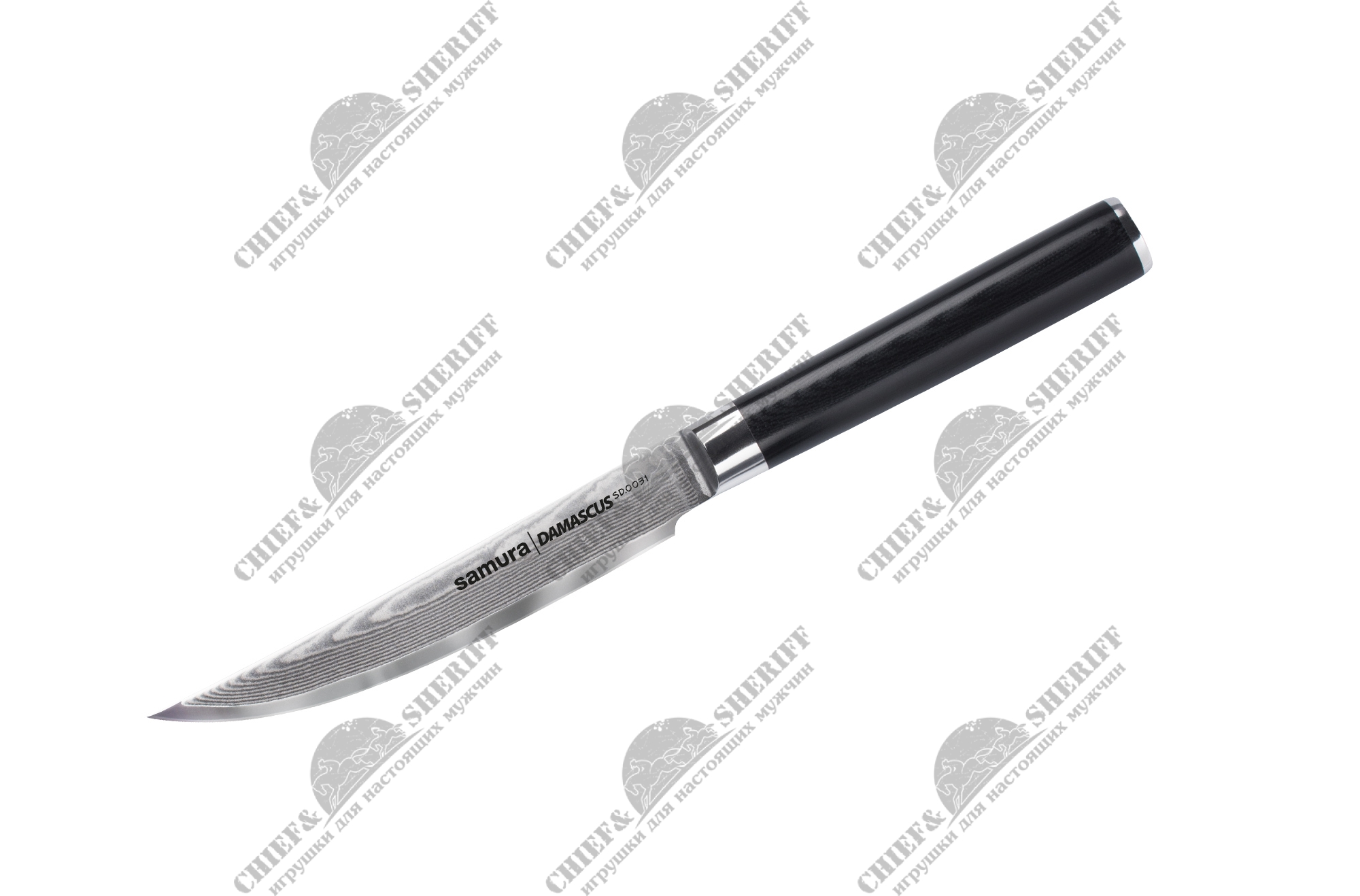 Нож кухонный Samura Damascus для стейка 125 мм, G-10, дамаск 67 слоев, SD-0031