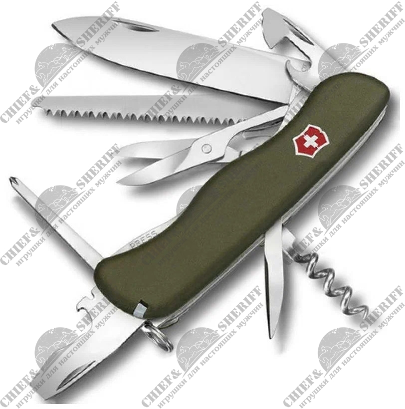 Нож складной Victorinox Outrider, 0.8513.4R, 111 мм, 14 функций, зеленый