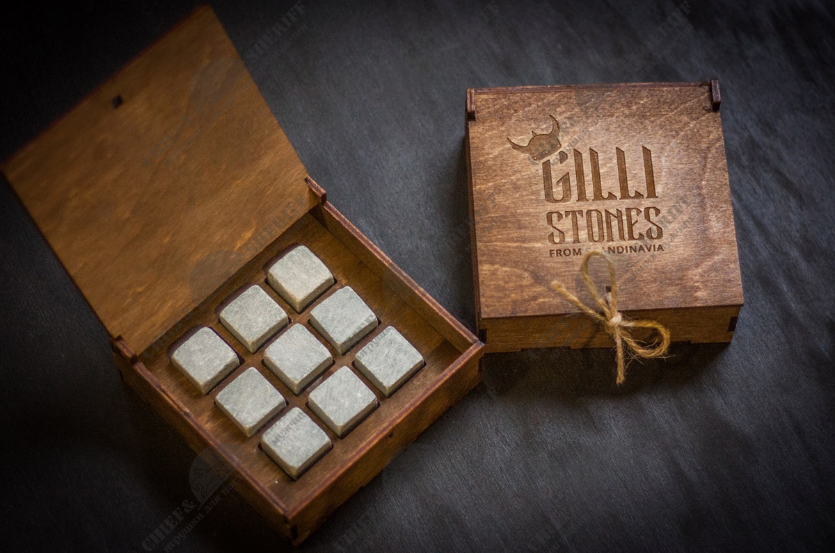 Камни для виски Gilli, деревянная коробка (9 шт.)