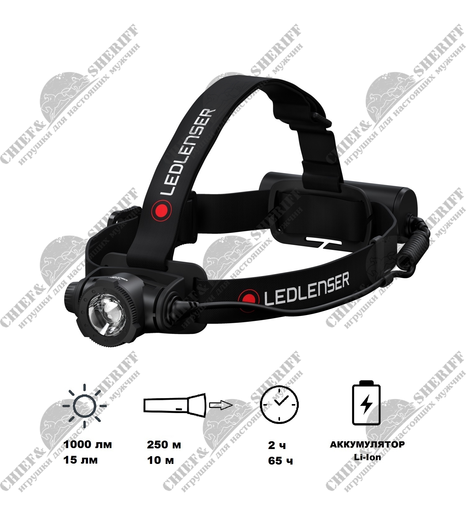 Фонарь налобный Led Lenser H7R Core, 1000 лм, черный, 502122