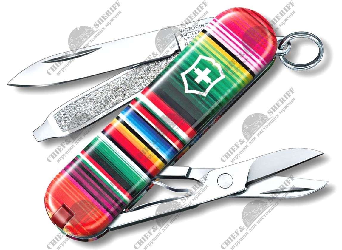 Нож складной Victorinox Classic Mexican Zarape, 0.6223.L2101, 58мм, 7функций