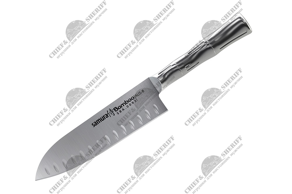 Нож кухонный Samura Bamboo Сантоку 137 мм, AUS-8, SBA-0093