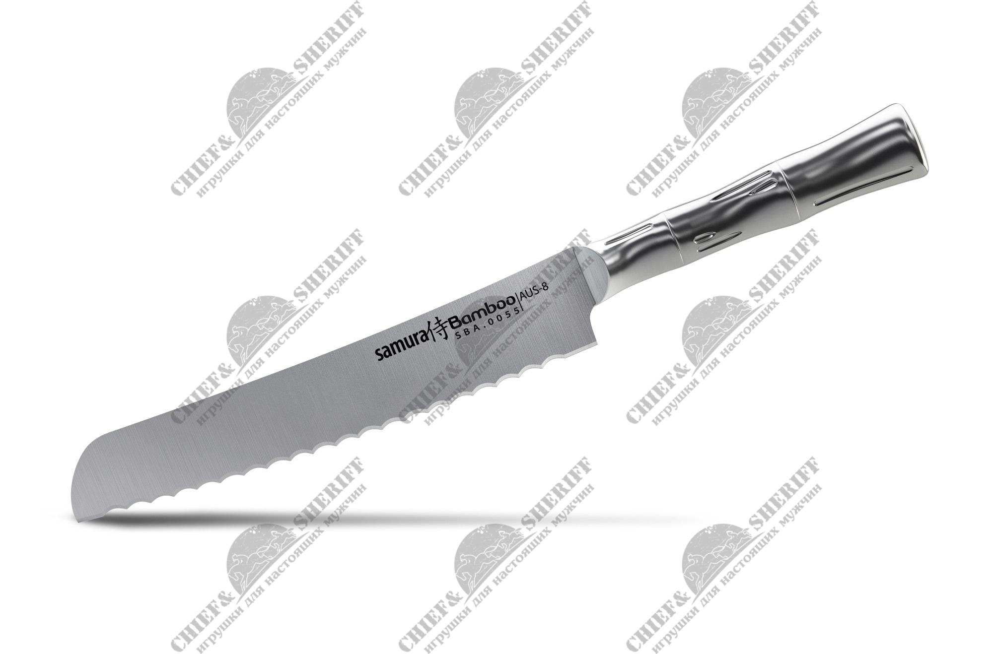 Нож кухонный Samura Bamboo, для хлеба 194мм, AUS-8, SBA-0055