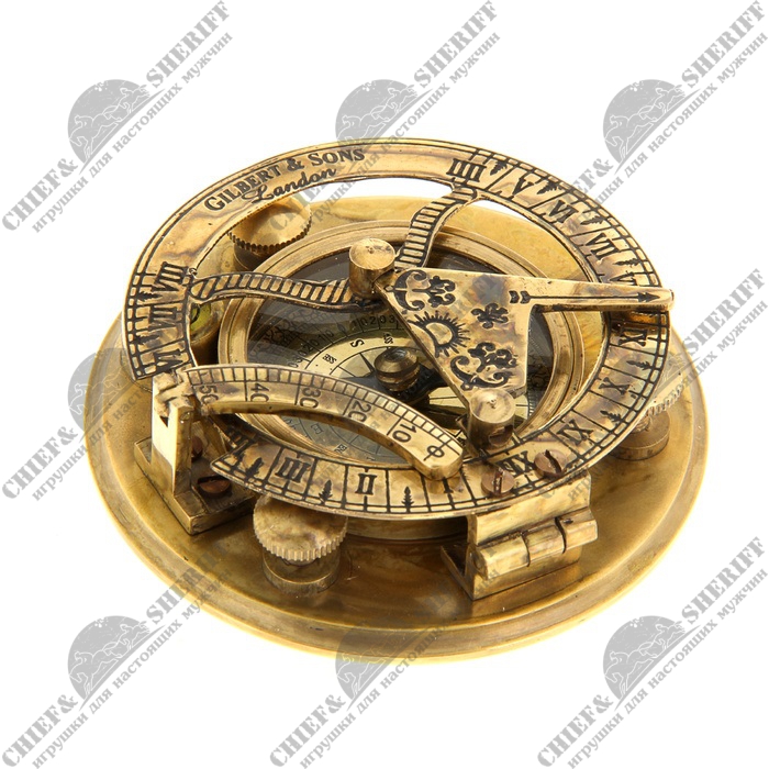 Сувенир латунь "Моряк" компас солнечные часы 7,5х7,5х2,5 см, 839045