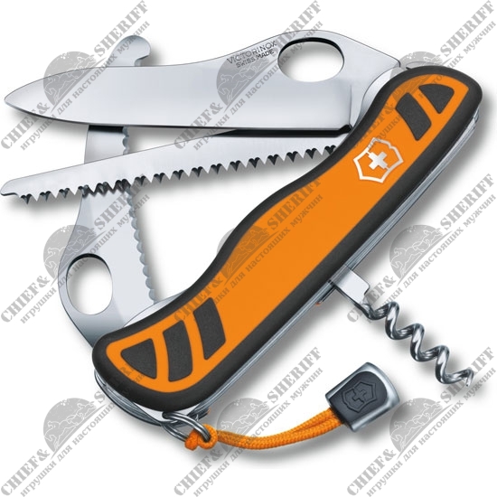 Перочинный нож Victorinox Hunter XS One Hand 111 мм, 6 функций, с фиксатором, оранжево-черный, 0.8341.MC9