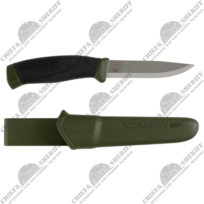 Нож Morakniv Companion MG, нержавеющая сталь, черный/хаки, 11827