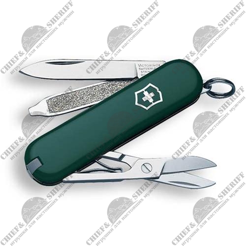 Швейцарский нож-брелок Victorinox Classic SD (зеленый) 58 мм, 7 функций, 0.6223.4
