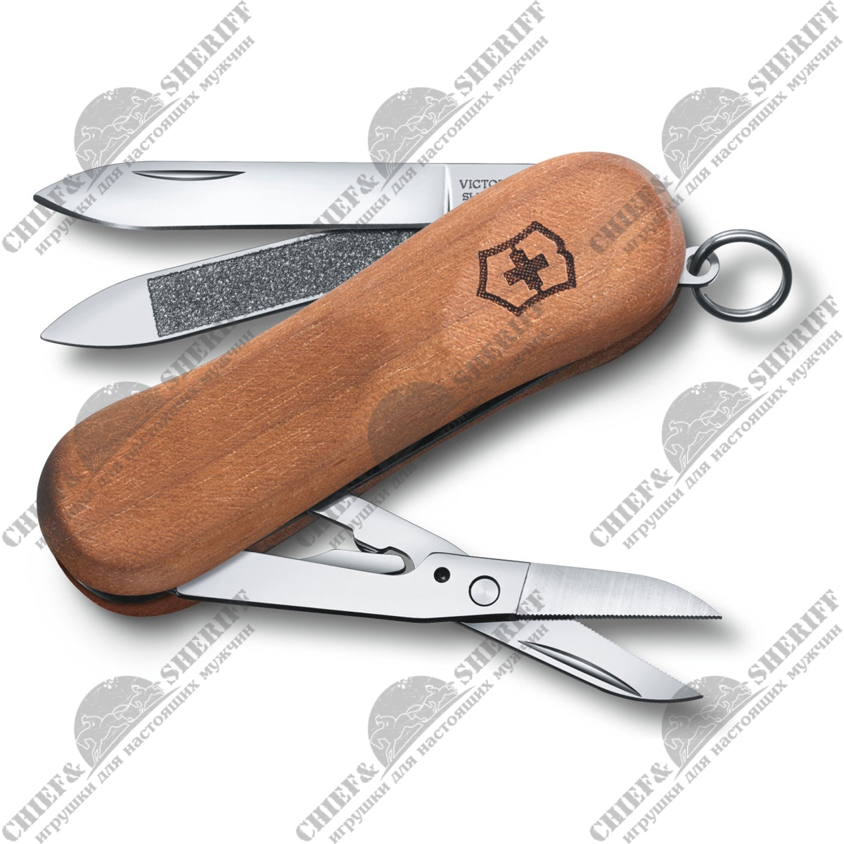 Нож перочинный Victorinox Evowood 81, 65 мм, 5 функций, деревянная рукоять, 0.6421.63