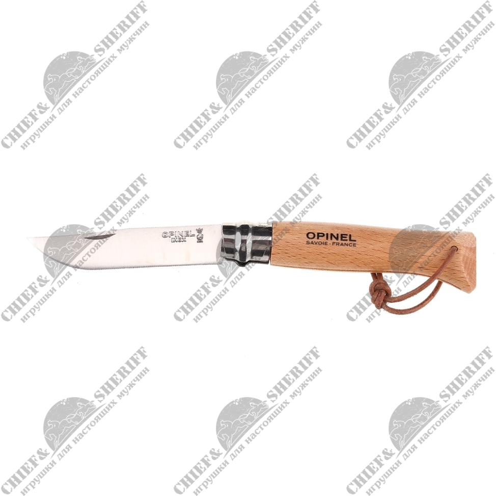 Складной нож Opinel 8 VRI с темляком, бук, 001321