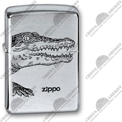 Зажигалка Zippo Alligator Brushed Chrome, 200 ALLIGATOR