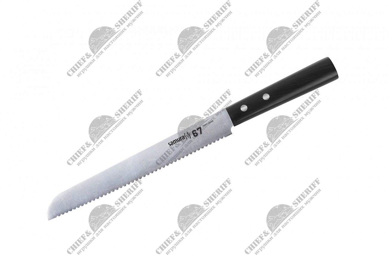 Нож кухонный Samura 67 для хлеба 215 мм, AUS-8, ABS пластик, SS67-0055