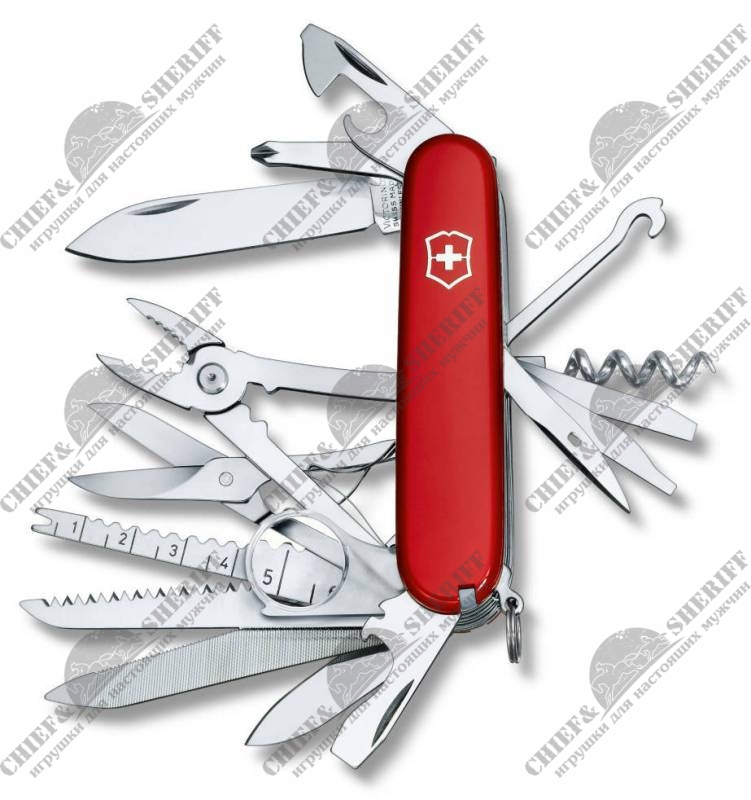 Швейцарский складной нож Victorinox Swiss Champ (красный) 91 мм, 33 функции, 1.6795