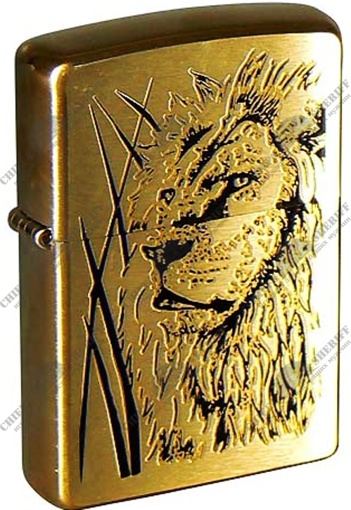 Зажигалка Zippo Proud Lion Brushed Brass, 204B Proud Lion