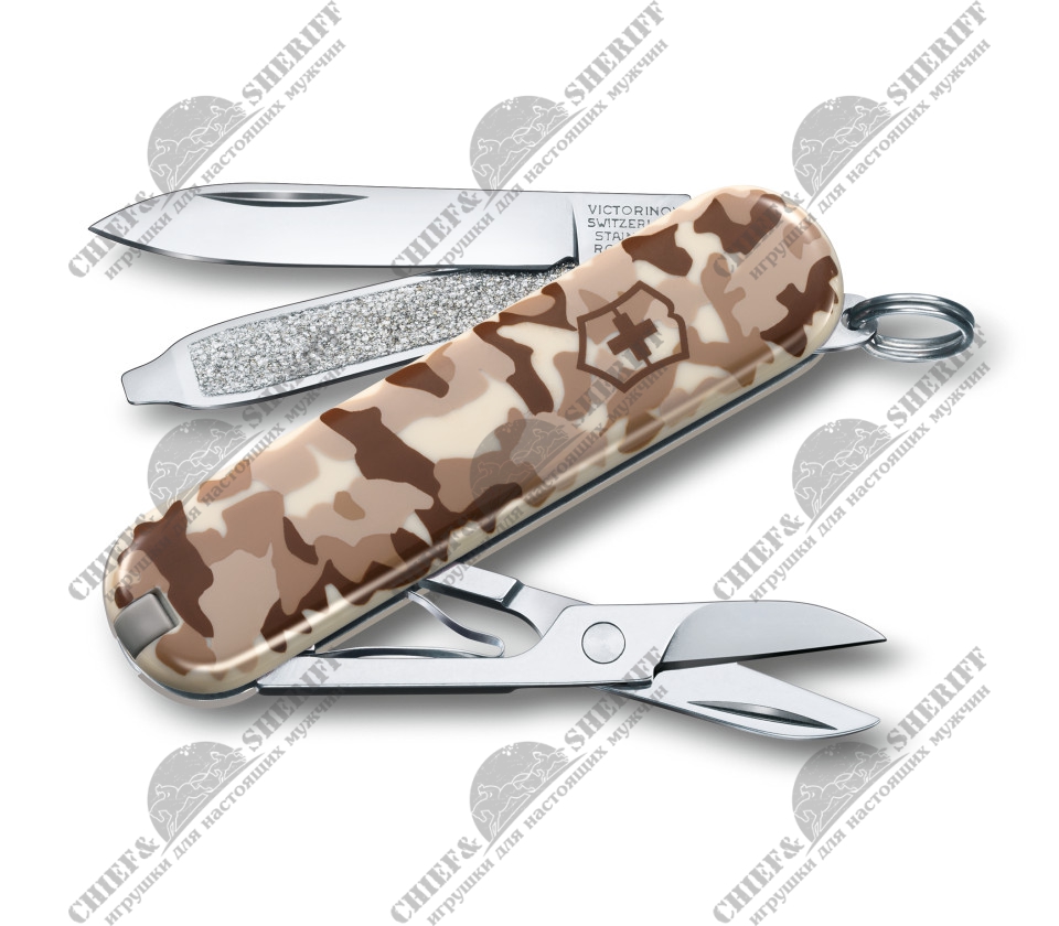 Швейцарский нож Victorinox Classic 58 мм, 7 функций, камуфляж пустыни, 0.6223.941